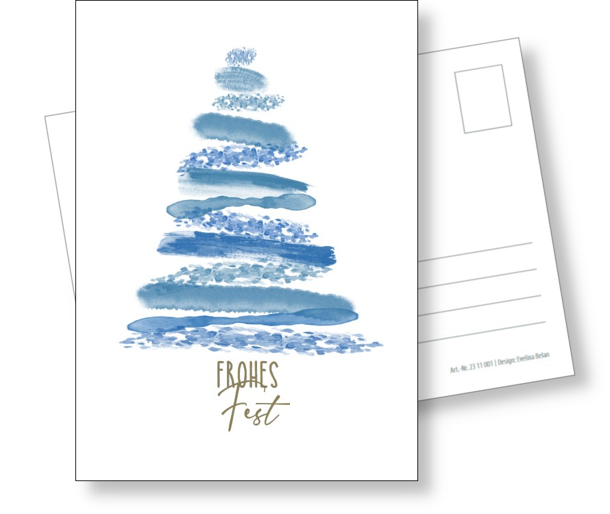 Postkarte 'Frohes Fest' Weihnachtsbaum